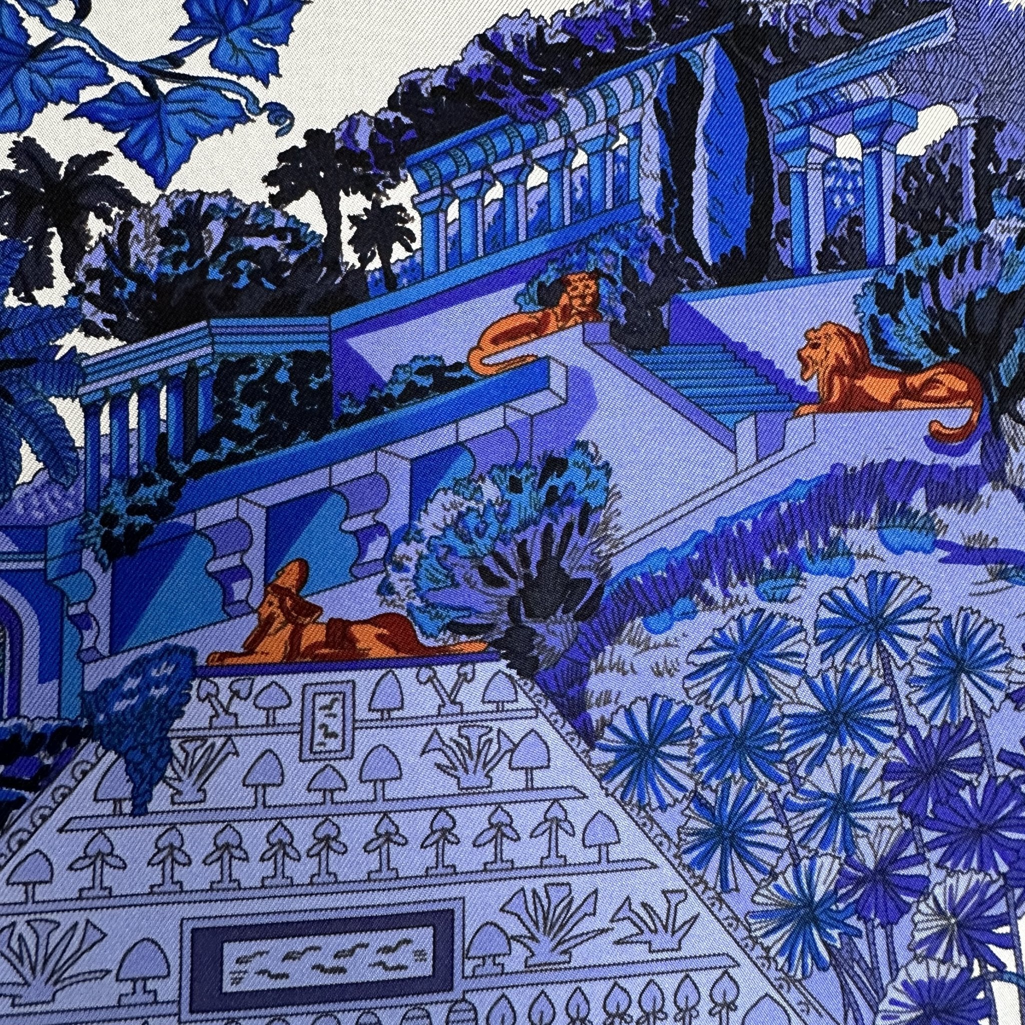 décor de sphinxs devant la serre du jardin d'hiver