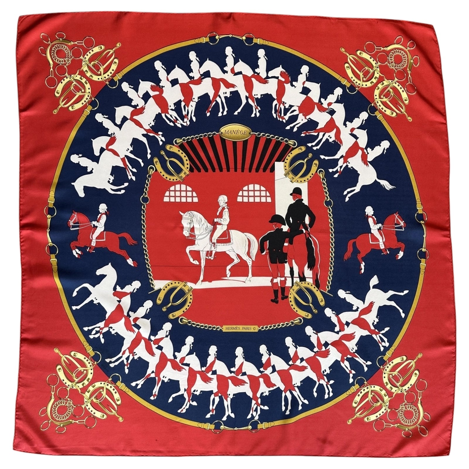 Vue d’ensemble du foulard Hermès "Manège" de 1974 par Philippe Ledoux