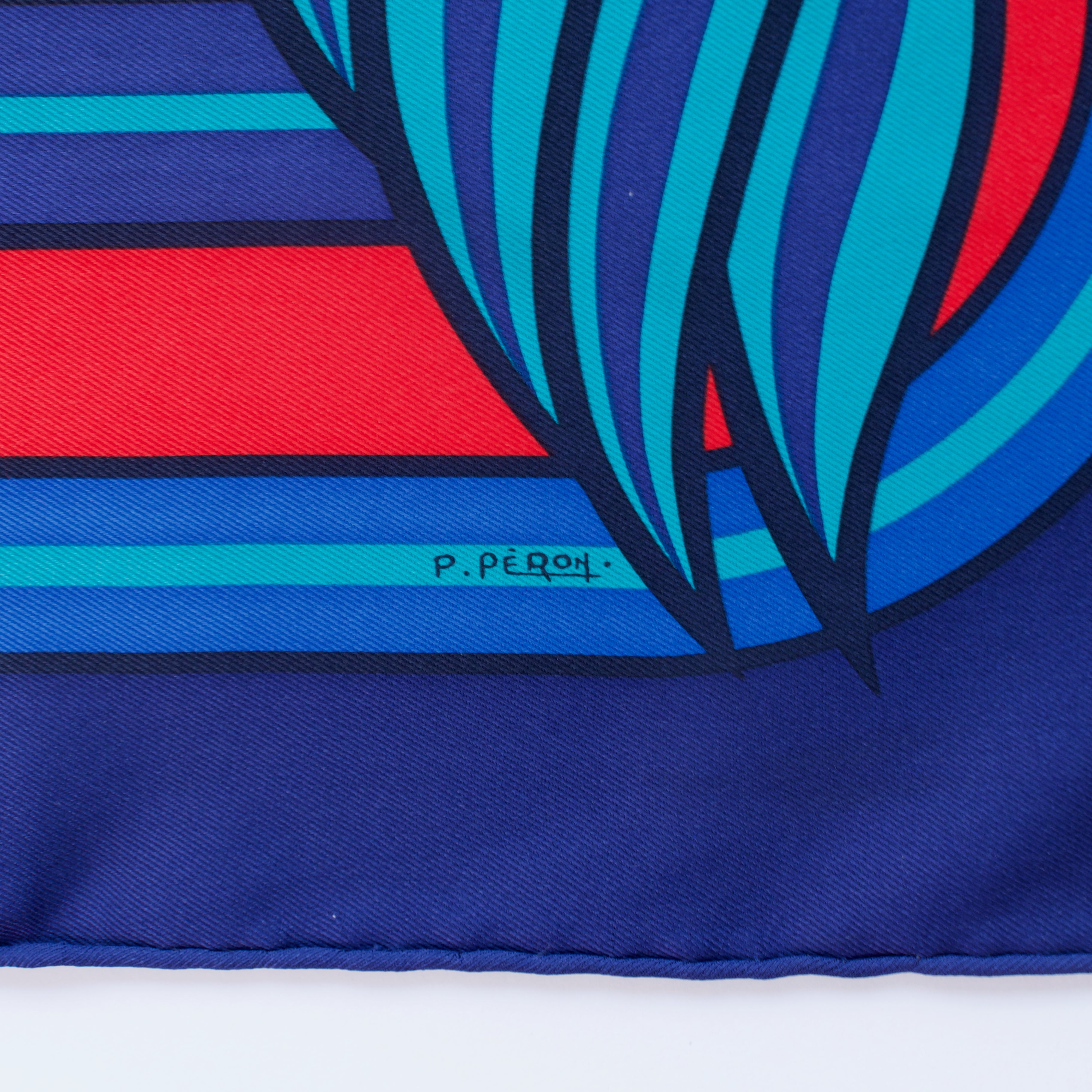 Carré Hermès Quadrige Costumé 2016 détail signature Peron sur soie